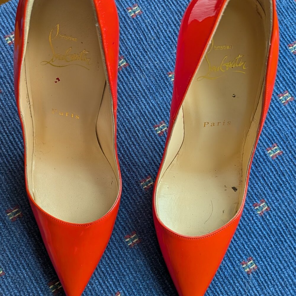 Christian Louboutin So Kate Orange Shoes Pumps 120MM Size 37.5 - Picture 9 of 10